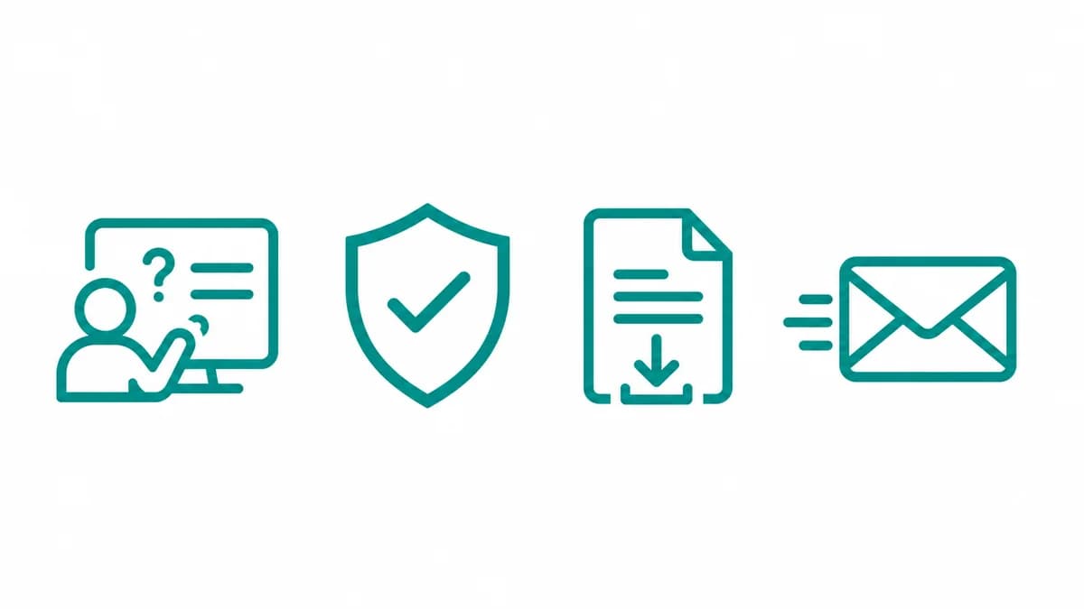 Four steps: answer questions, validate, generate package, print and mail